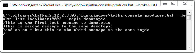 kafka procuder message to a topic